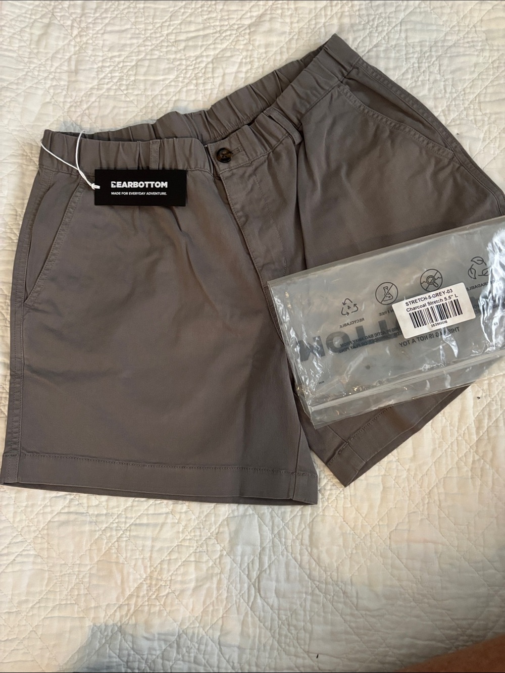 Bearbottom “Charcoal” Gray Shorts Large. With 5.5” inseam